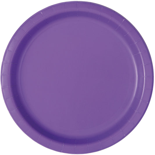 Neon Purple Solid Round 9" Dinner Plates, 16-pc