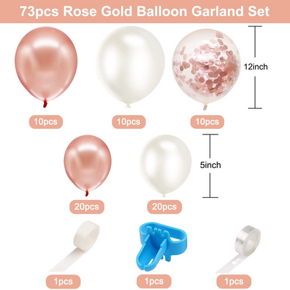 Rose Gold Party Balloon Arch, 134-pc