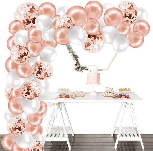 Rose Gold Party Balloon Arch, 134-pc
