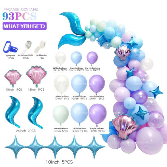 Mermaid Party Balloon Arch, 93-pc
