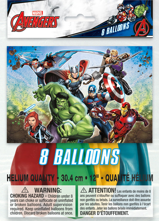 Avengers 12" Latex Balloons, 8-pc