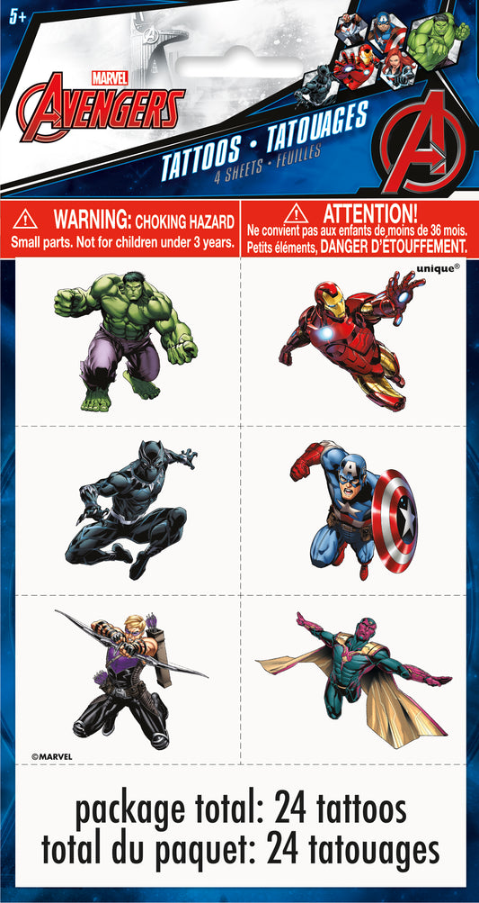 Avengers Color Tattoo Sheets , 4-pc