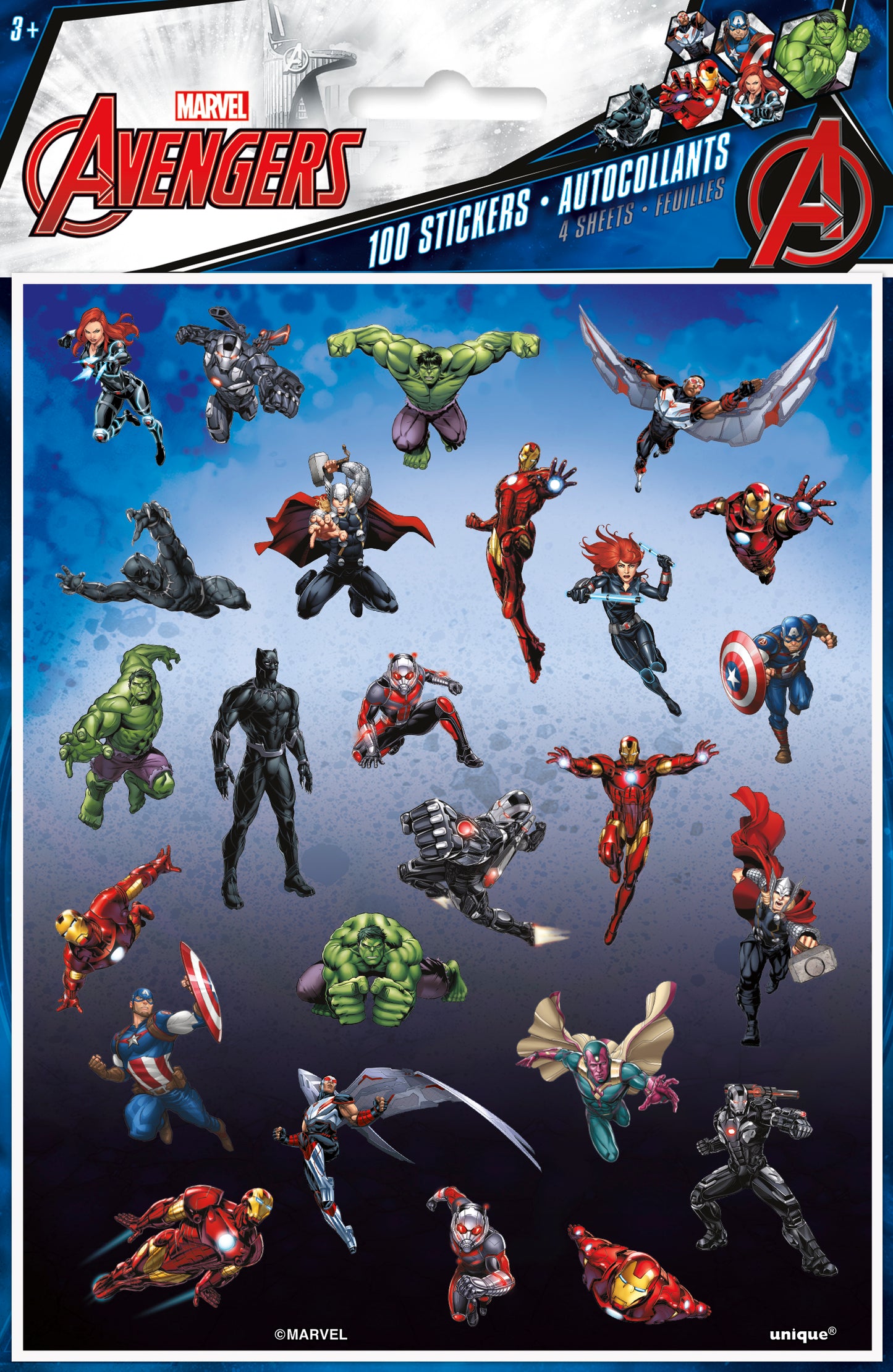 Avengers Sticker Sheets, 4-pc
