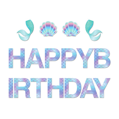 Party Like A Mermaid Happy Birthday Banner