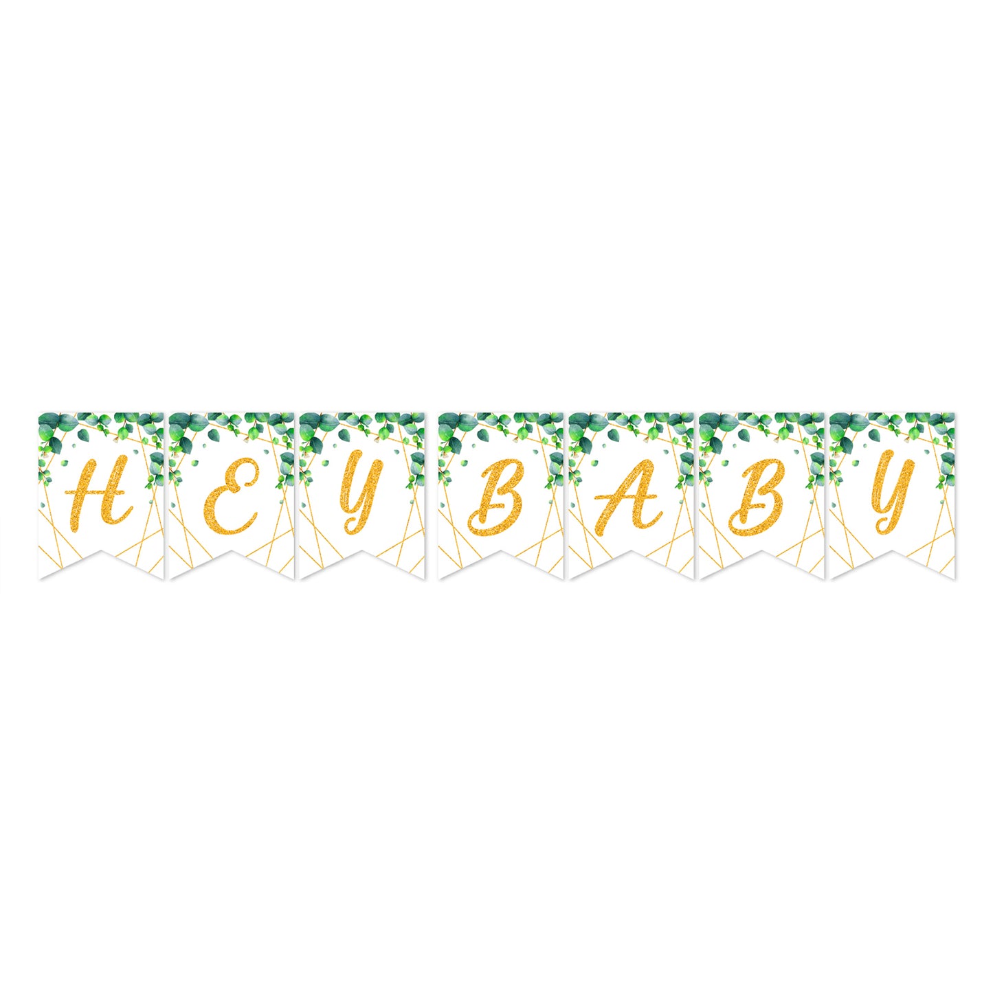 Oh Baby Gold & Green Hey Baby Banner