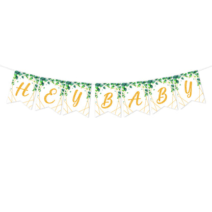 Oh Baby Gold & Green Hey Baby Banner