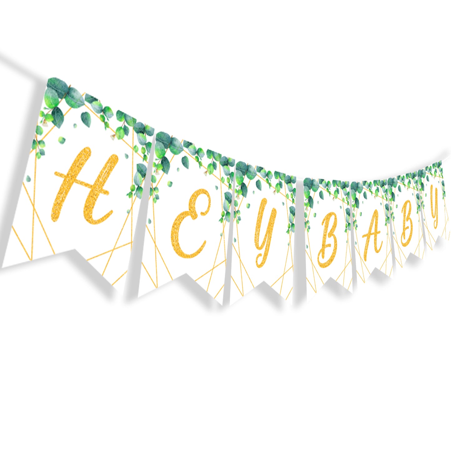 Oh Baby Gold & Green Hey Baby Banner