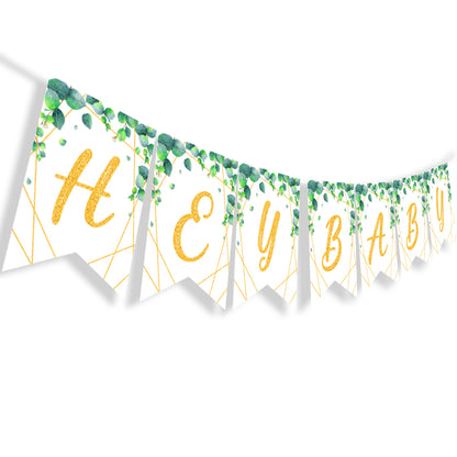 Oh Baby Gold & Green Hey Baby Banner