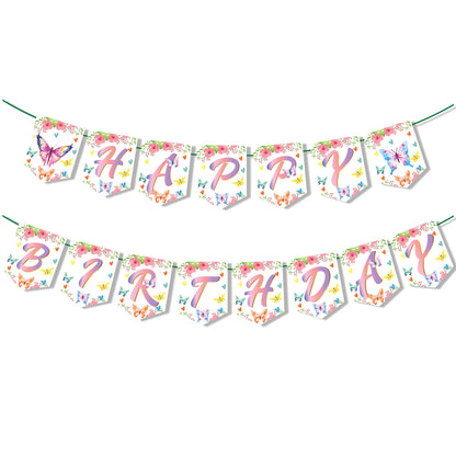 Butterfly Happy Birthday Banner