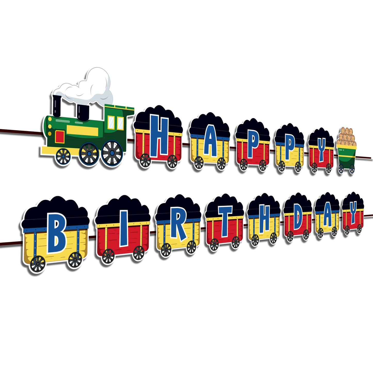 Train Happy Birthday Banner