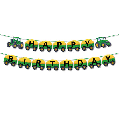 Farm Tractor Happy Birthday Banner