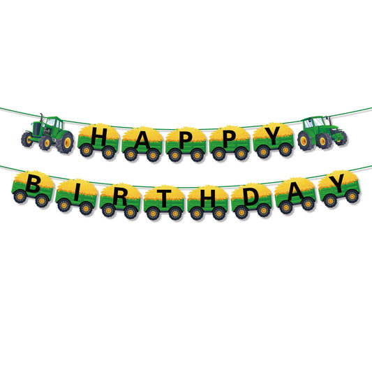 Farm Tractor Happy Birthday Banner
