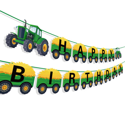 Farm Tractor Happy Birthday Banner