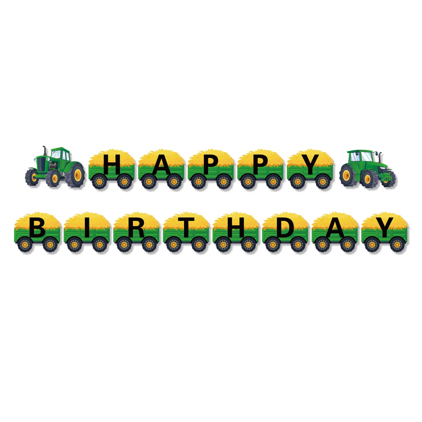 Farm Tractor Happy Birthday Banner