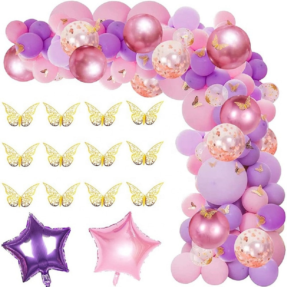 Butterfly and Stars Party Balloon Arch, 108-pc