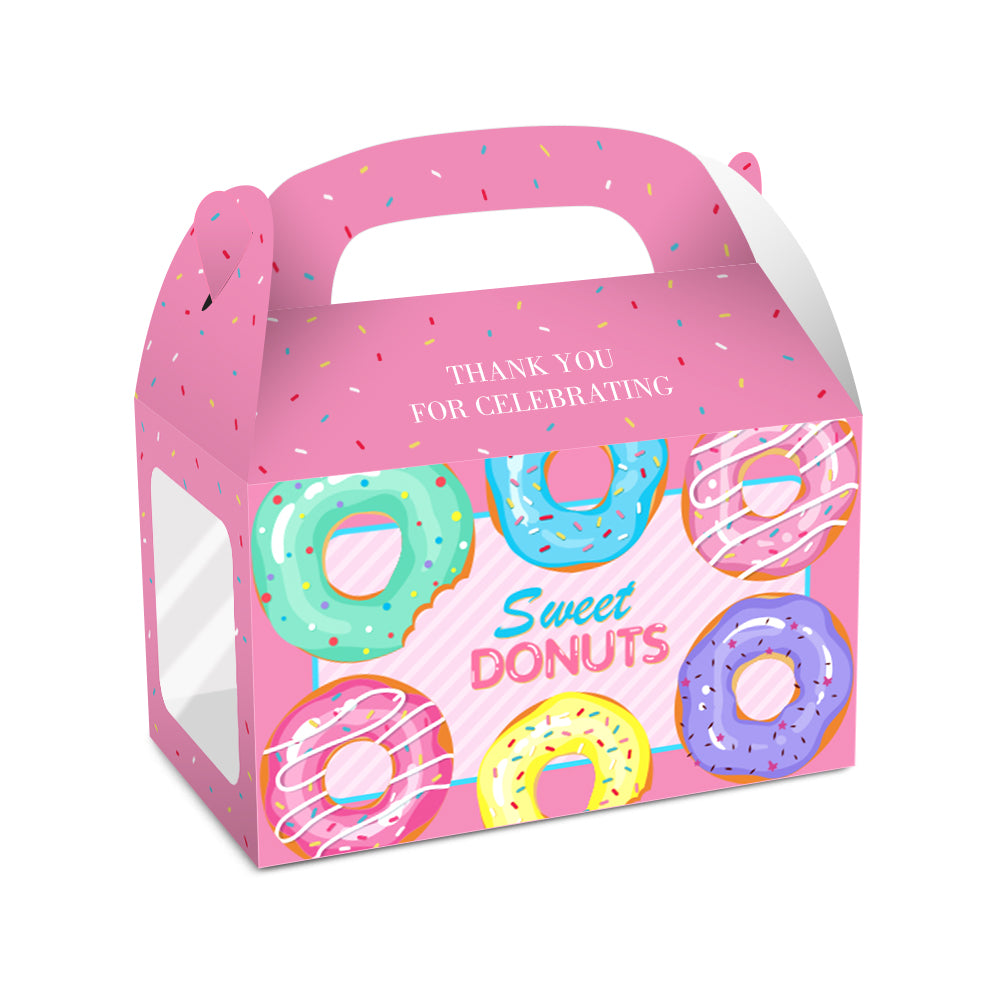 Boîtes en papier Donut Happy Birthday, 12 pces