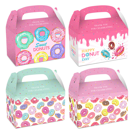 Boîtes en papier Donut Happy Birthday, 12 pces
