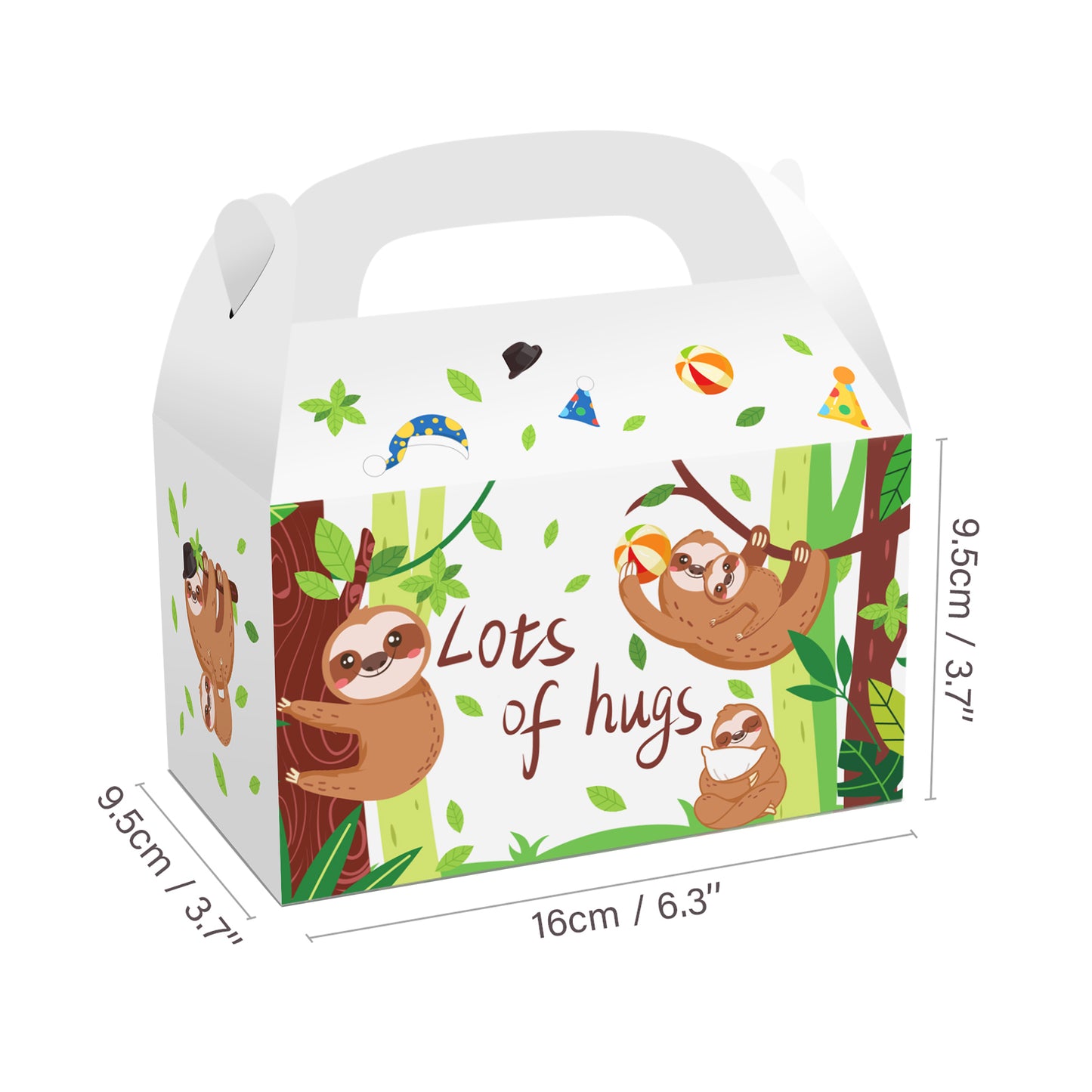 Hanging Sloth Paper Boxes, 12-pc