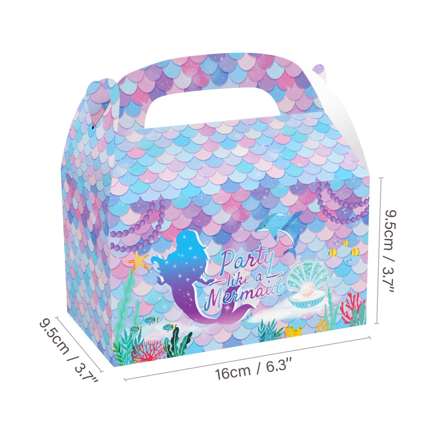 Party Like A Mermaid Paper Boxes, 12-pc