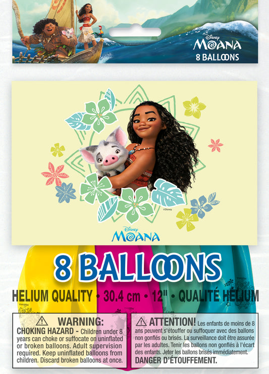 Ballons en latex Disney Moana de 12 po, 8 pces
