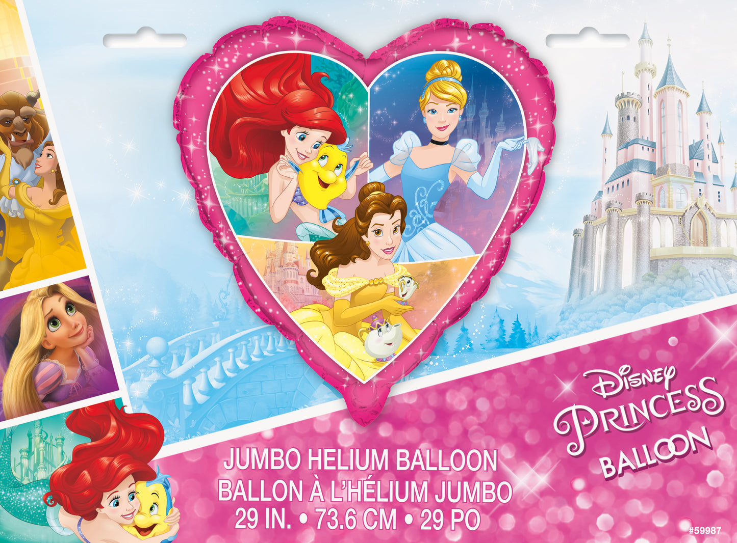 Disney Princess Dream Big Ballon géant en aluminium en forme de cœur, 73,7 cm 