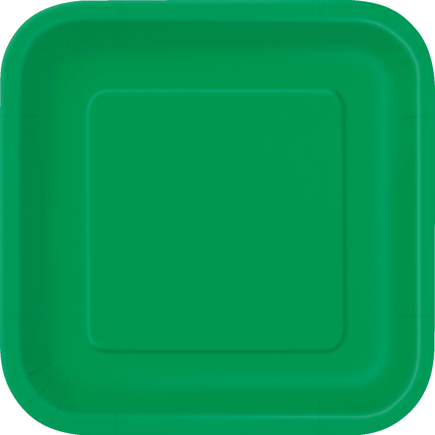 Emerald Green Solid Square 9" Dinner Plates, 14-pc