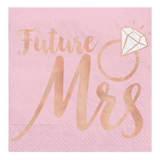 "Future Mme." Serviettes de table mariage blush, 16 pces