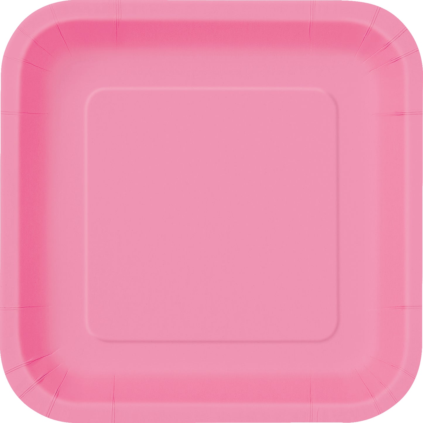 Hot Pink Solid Square 9" Dinner Plates, 14-pc