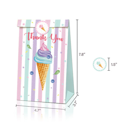 Ice Cream Paper Bags, 12-pc