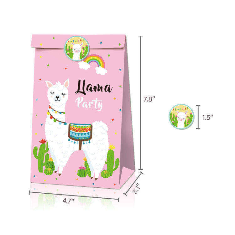 Llama & Cactus Paper Bags, 12-pc