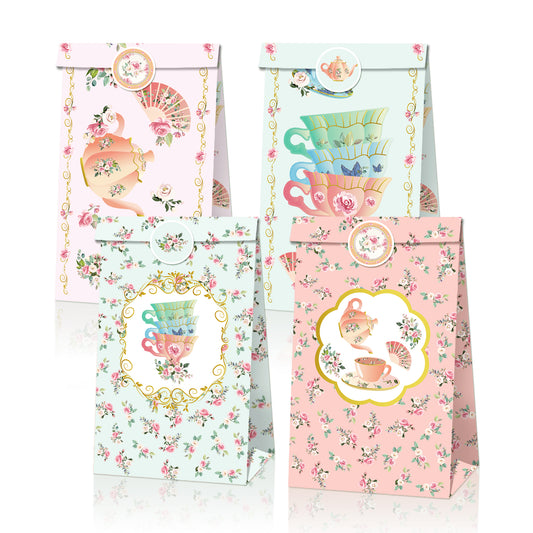 Tea and Roses Paper Bags, 12-pc