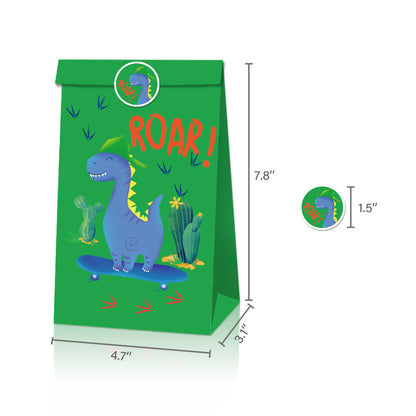 Dinosaur Unisex Paper Bags, 12-pc