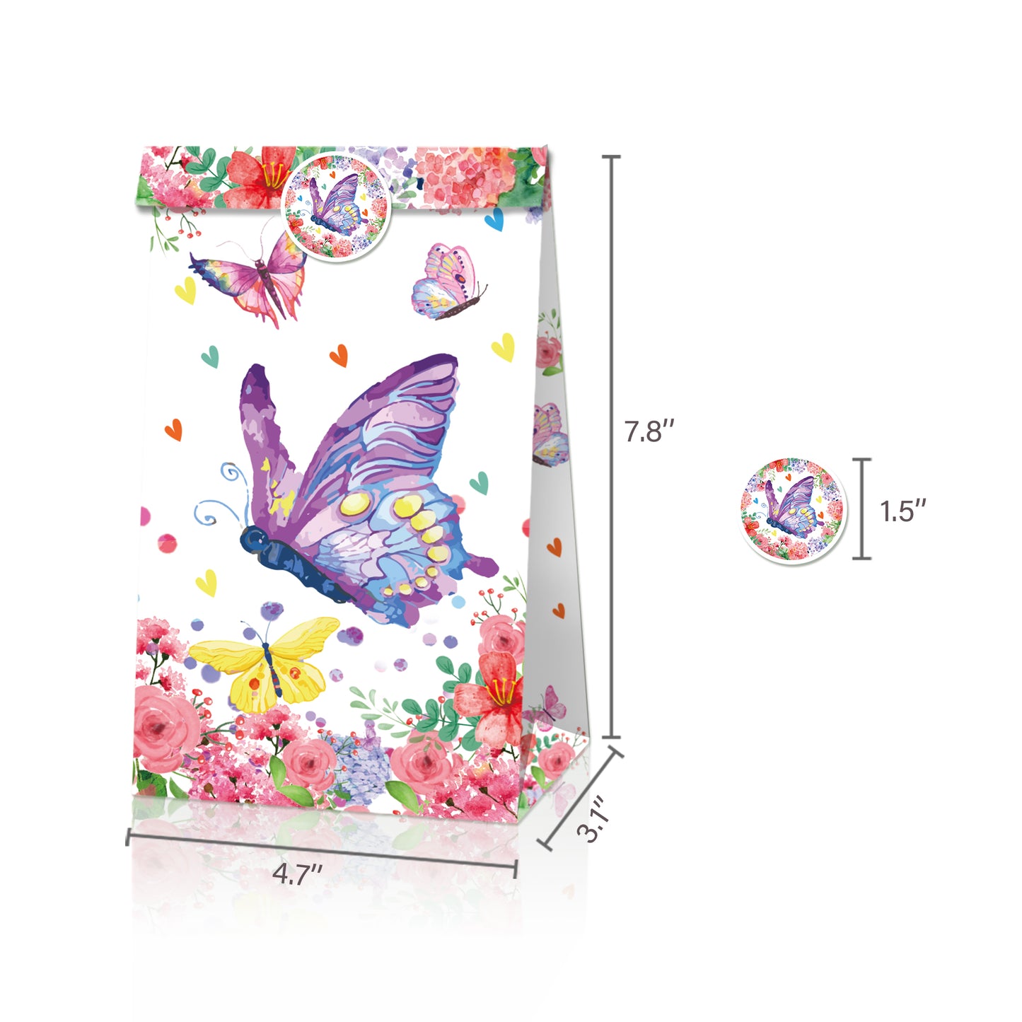 Butterfly Paper Bags, 12-pc