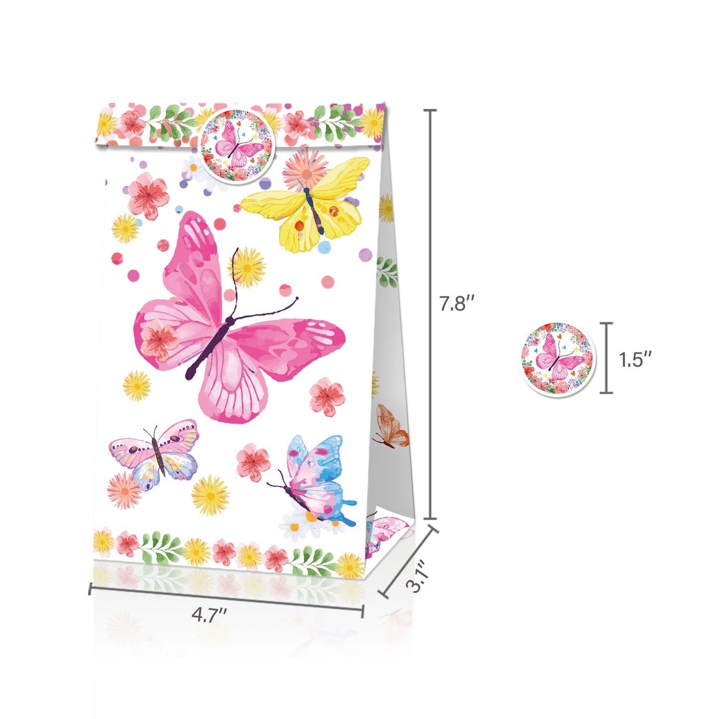 Butterfly Paper Bags, 12-pc