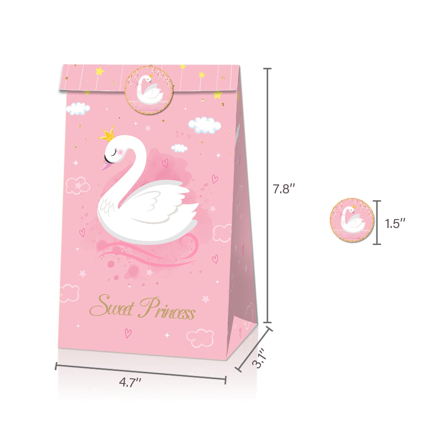 Swan Paper Bags, 12-pc