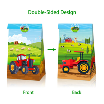 Farm Tractor Paper Bags, 12-pc