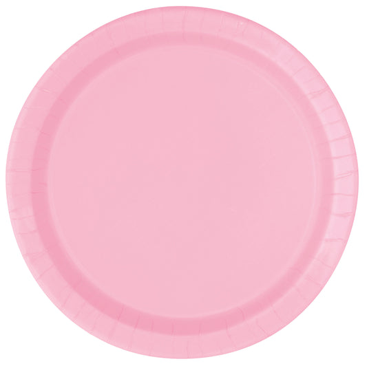 Lovely Pink Solid Round 9" Dinner Plates, 16-pc