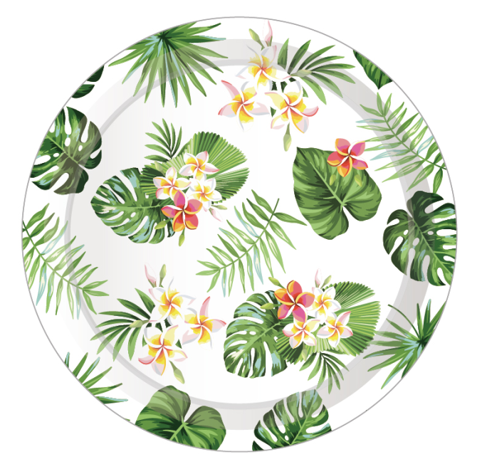 Aloha Hawaiian  Plates 7", 8-pc