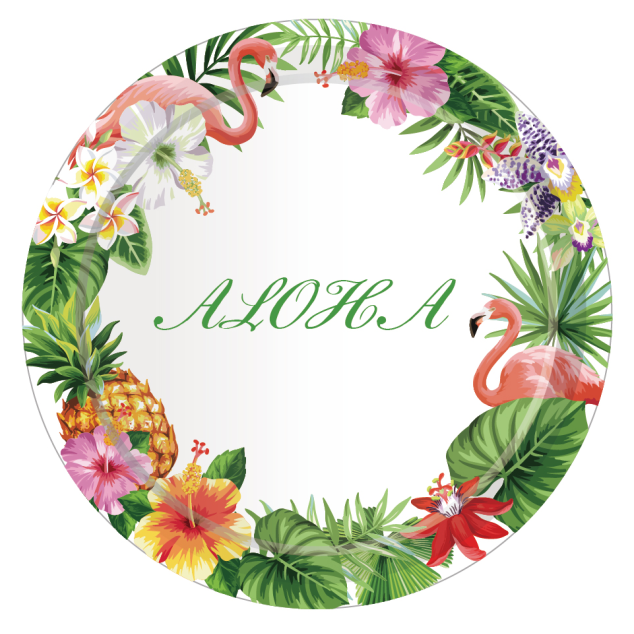 Aloha Hawaiian  Plates 9", 8-pc