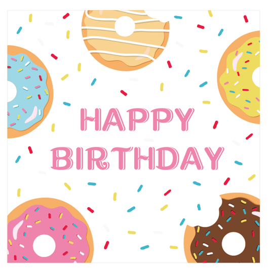 Serviettes Donut Happy Birthday, 20 pces
