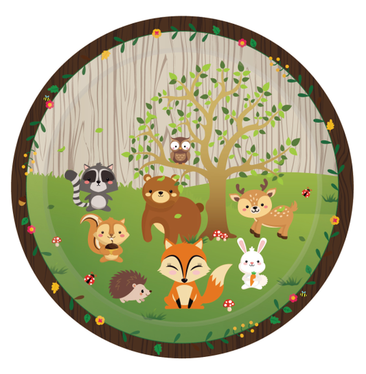 Woodland Animals Plates 9", 8-pc