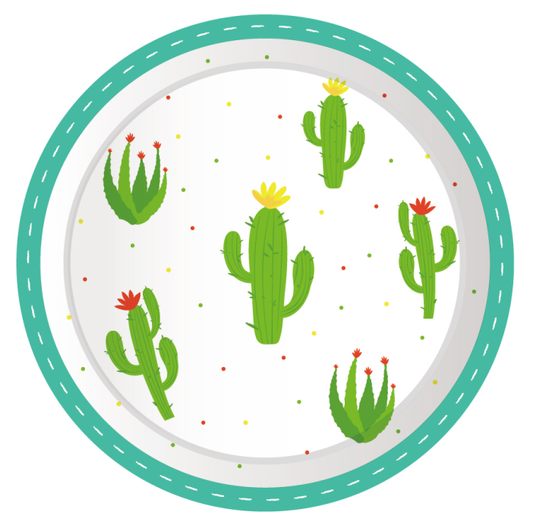 Llama & Cactus Plates 7", 8-pc