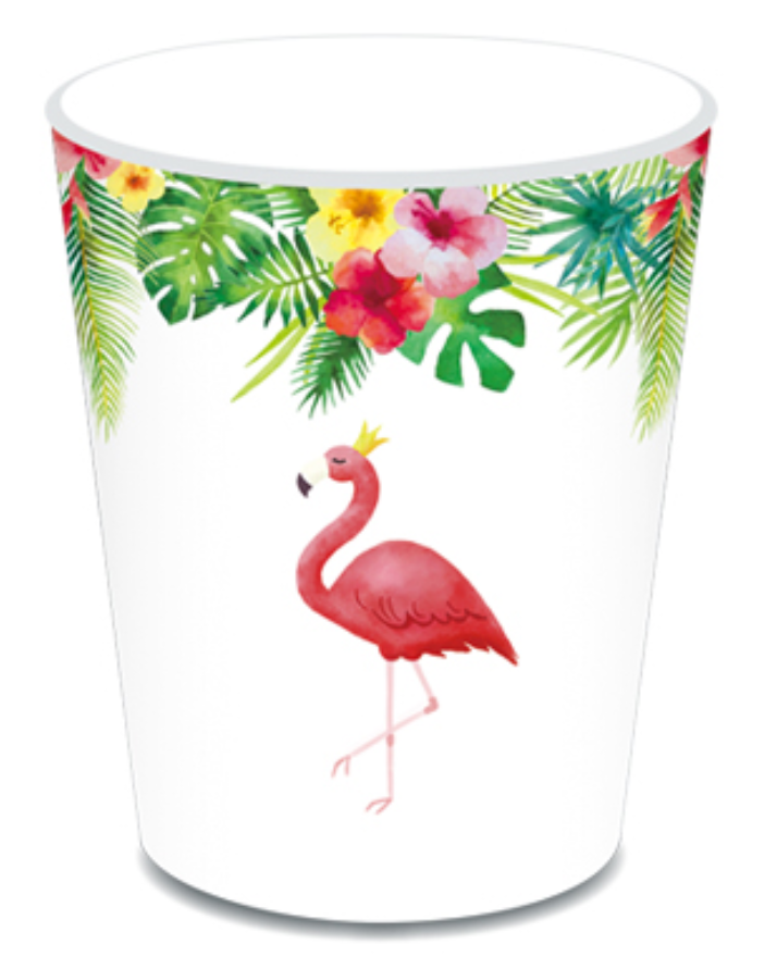 Pineapple and Pink Flamingo Cups, 8-pc