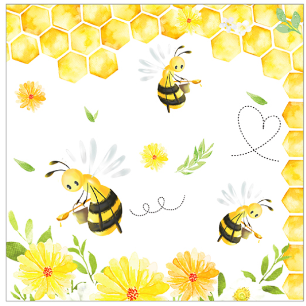 Bumble Bee Napkins, 20-pc