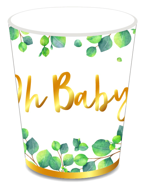 Oh Baby Gold & Green Cups, 8-pc