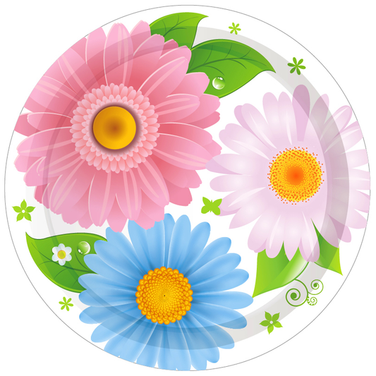 Flower Set Plates 9", 8-pc