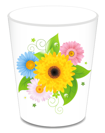 Flower Set Cups, 8-pc