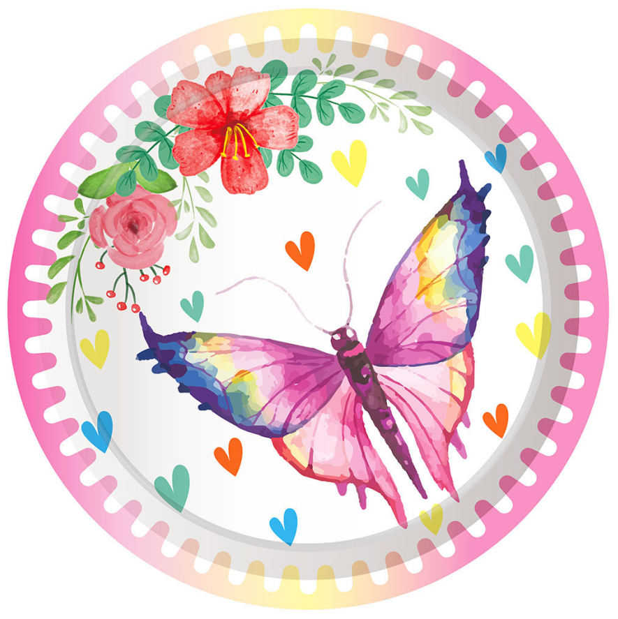 Butterfly Plates 9", 8-pc