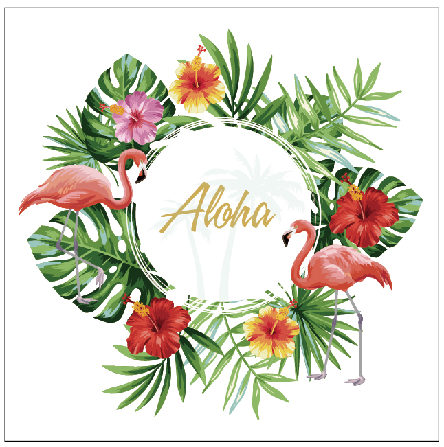 Serviettes Aloha Luau Flamingo, 20 pces