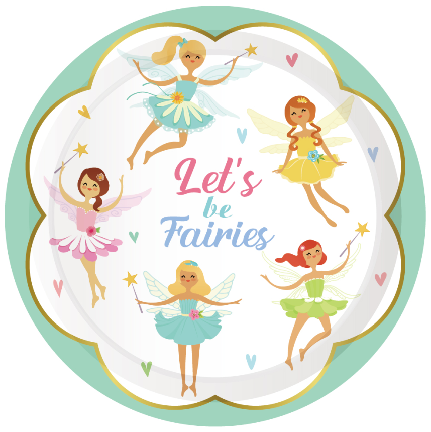 Let's Be Fairies Plates 9", 8-pc